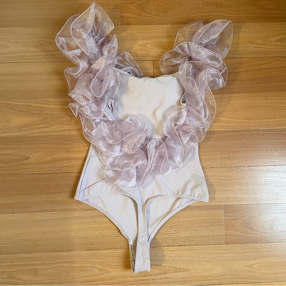 NWT Free People Haute Wired Tulle Bodysuit - Picture 4 of 6